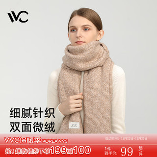 VVC 围巾女针织冬款加厚长款披肩两用保暖围脖女 浅卡其