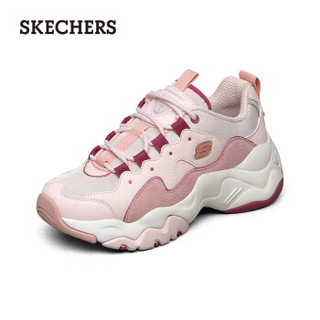 Skechers斯凯奇女鞋熊猫鞋厚底增高老爹鞋休闲运动鞋88888427（货全切，下架） 浅粉色/LPK 36.5