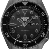 SEIKO 精工 5号系列男表 限量版钢带黑盘自动机械防水腕表 SBSA161