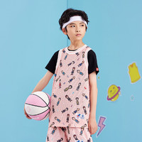 RIGORER 准者 夏季薄款儿童篮球球星满图案运动跑步透气宽松无袖球服休闲印花