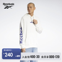 Reebok 锐步 官方2022春季情侣款HOODIE经典印花纯色连帽卫衣HB9684