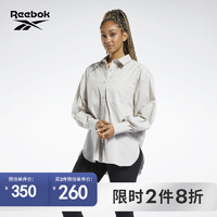 Reebok 锐步 官方2022夏季女子SHIRTS经典休闲长袖立领衬衣H49285