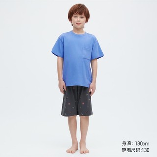 UNIQLO 优衣库 童装男童女童AIRism棉混纺休闲套装(短袖家居服睡衣)453995