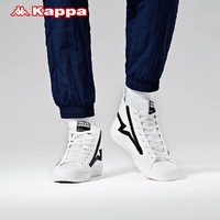 Kappa 卡帕 串标帆布鞋情侣男女高帮板鞋内增高小白鞋