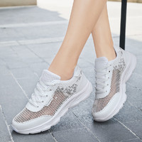 LONSDALE 运动鞋女款2023新款夏季白色休闲网鞋子女轻便耐磨跑步鞋