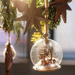 JUHAN 掬涵 Christmas实木圣诞树挂件装饰吊球摆件轻奢橱窗桌面INS少女心