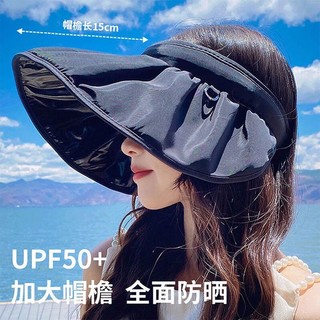 COFIDIS 科菲迪斯 UPF50+黑胶空顶帽贝壳帽发箍防晒遮阳帽太阳帽子女士夏季运动帽 黑胶款 均码