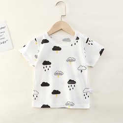 Zhuan'Yi 专一 Zhuanyi）夏季儿童纯棉短袖T恤卡通上衣宝宝婴儿衣服 短T-雷雨 90cm