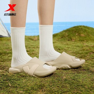 XTEP 特步 运动拖鞋女外穿户外沙滩厚底拖鞋女977118350003
