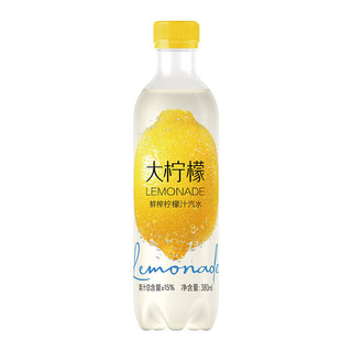 农夫山泉大柠檬鲜榨柠檬汁汽水380ml*6瓶特价碳酸饮料