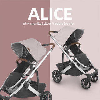 UPPAbaby CRUZ V2高景观婴儿推车双向 可坐可躺 易折叠 宝宝手推车 粉红色-ALICE