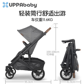 UPPAbaby CRUZ V2高景观婴儿推车双向 可坐可躺 易折叠 宝宝手推车 粉红色-ALICE