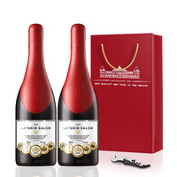 ADAM MOUVEN 牧文天使 法国原酒进口红酒手工蜡封拉图金萨仑庄主珍藏干红750ml 双支礼袋装