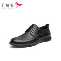 红蜻蜓 男鞋2022春新款真皮商务正装皮鞋男士布洛克英伦风德比鞋子