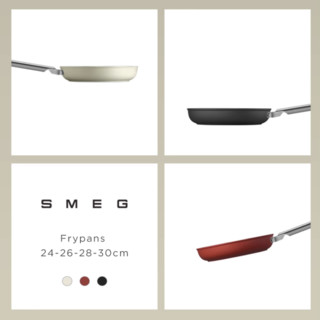 Smeg 斯麦格 CKFF2401 平底锅(24cm、不粘，有涂层、304不锈钢、红色)