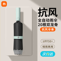 大号雨伞晴雨两用自动伞抗风防晒遮阳伞防紫外线女男士专用太阳伞 24骨-雾霾蓝⚡抗风暴雨+纳米疏水+加大加固伞架