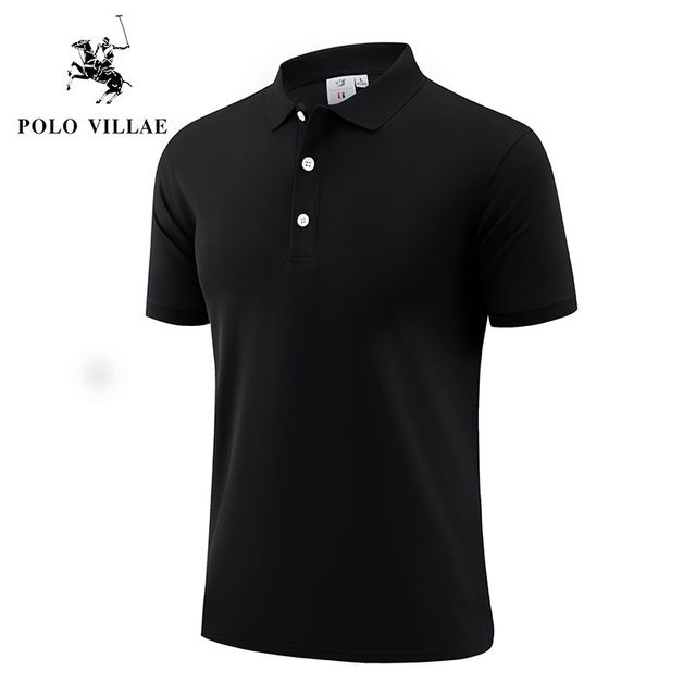 POLO VILLAE 保罗威特 新款男装短袖POLO衫夏季精梳棉T恤男士翻领纯色体恤衫男