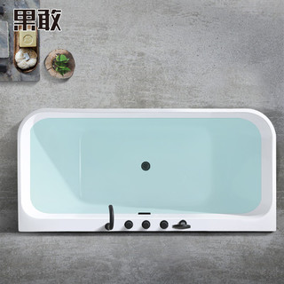 果敢家用轻奢方形双人恒温薄边加厚独立式1.3-1.8米337深泡浴缸盆