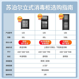 苏泊尔(SUPOR) 消毒柜家用小型台式立式 碗柜厨房茶杯碗筷高温消毒LG02 LG05 LG06 50L高温消毒L02