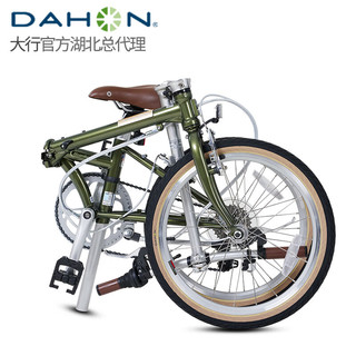 大行（DAHON） 大行折叠车复古折叠自行车20英寸7速城市男女休闲自行车HAC072 草绿色