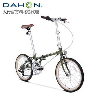 大行（DAHON） 大行折叠车复古折叠自行车20英寸7速城市男女休闲自行车HAC072 草绿色