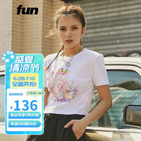 Fun23夏款T恤系列潮流粉红豹联名舒适短款圆领T恤 白色 XS/155/76A