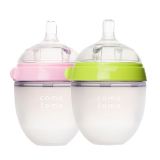 comotomo 硅胶奶瓶套装 2只装 150ml 粉色+绿色 0月+