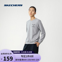 Skechers斯凯奇男女同款圆领百搭宽松简约套头卫衣L421U159 00RP花灰色 XXL