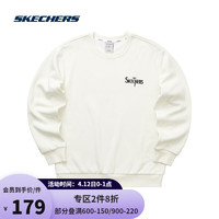 Skechers斯凯奇爆笑怪兽系列男女加绒复古百搭卫衣L421U127 L421U127-0074棉花糖白 L