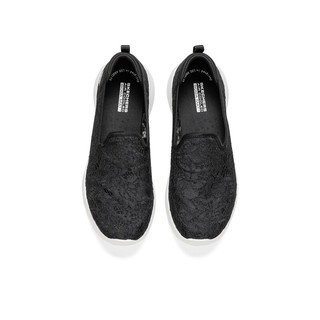 斯凯奇（Skechers）女鞋单鞋一脚蹬女士透气休闲蕾丝健步鞋网面鞋896020 896020-BKW/黑色/白色 37.5