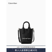 Calvin Klein 女包23春季时尚可拆肩带经典手提迷你托特包DH3318 001-黑色 OS