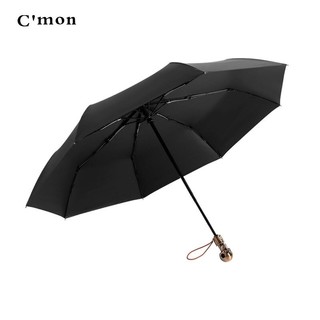 C＇mon C'mon 骷髅头黑胶全自动伞 雨伞遮阳伞太阳伞女防紫外线男士商务三折伞