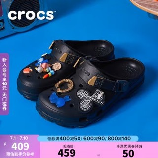 crocs 卡骆驰 白敬亭同款 卡骆驰洞洞鞋男女同款经典特林拖鞋耐磨休闲鞋206340 黑色