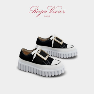 Roger Vivier 罗杰维维亚 Viv'Go系列 女士低帮休闲鞋 RVW64635870Q4U 黑色/白色 36.5