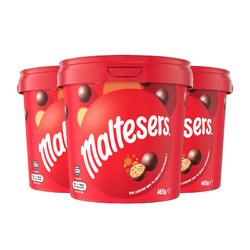 maltesers 麦提莎 澳洲麦提莎麦丽素桶装465g*3罐夹心巧克力球进口零食