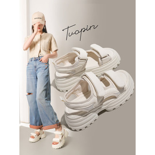 TUOPIN 鮀品 女士厚底魔术贴凉鞋 TP955AE
