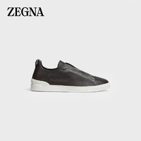 杰尼亚（Zegna）男士深棕柔软小牛皮Triple Stitch奢华休闲鞋 LHOTA-S5207Z-AMO-7