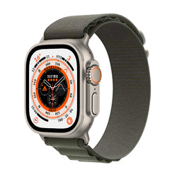 Apple 苹果 Watch Ultra 49mm钛金属表壳绿色高山回环表带蜂窝版智能手表