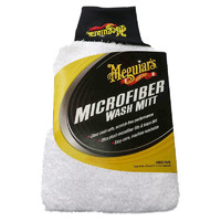 Meguiar's 美光 加厚超细纤维洗车手套一个吸水毛巾三条装擦车不伤车抹布手套