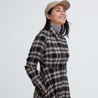 UNIQLO 优衣库 女装 柔软磨毛衬衫式格纹连衣裙 463506