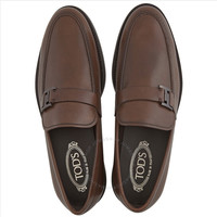 TOD\'S 托德斯 双 T 深棕色男士莫卡辛软皮鞋