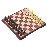 UB 友邦 中号仿木制国际象棋套装西洋跳棋64格圆角磁铁折叠棋盘