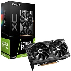 EVGA GeForce RTX 3060 Ti XC GAMING，08G-P5-3663-KL，8GB GDDR6，双风扇，金属背板，LHR