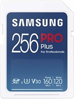 SAMSUNG 三星 PRO Plus 全尺寸 256GB SDXC 存储卡,高达 180 MB/s,全高清和 4K 超高清