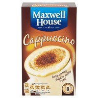 麦斯威尔 英国原装进口 卡布奇诺咖啡花式泡沫速溶咖啡 8条装 卡布奇诺
