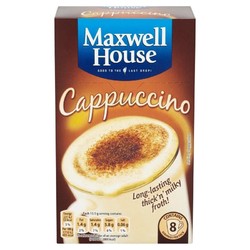 Maxwell House 麦斯威尔 英国原装进口 卡布奇诺咖啡花式泡沫速溶咖啡 8条装 卡布奇诺
