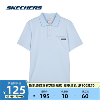 SKECHERS 斯凯奇 春季男子短袖成熟POLO衫L123M032 蓝/00F5 S