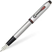 CROSS 高仕 Townsend 法拉利钢笔(F笔尖,墨盒颜色:黑色,包括优质礼品盒)铬/铝灰色