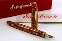 Esterbrook Estie 蜂窝钢笔 黄色/橙色大理石纹 E426-M，1 支（1 支装）