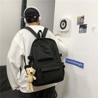 JANSEPOUL 俊仕保罗 书包初中男双肩包女高中大学生背包大容量校园运动出行百搭耐磨 黑色